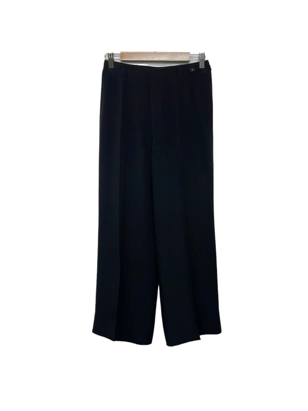 Chanel Pants Black Quilted Charm Silk